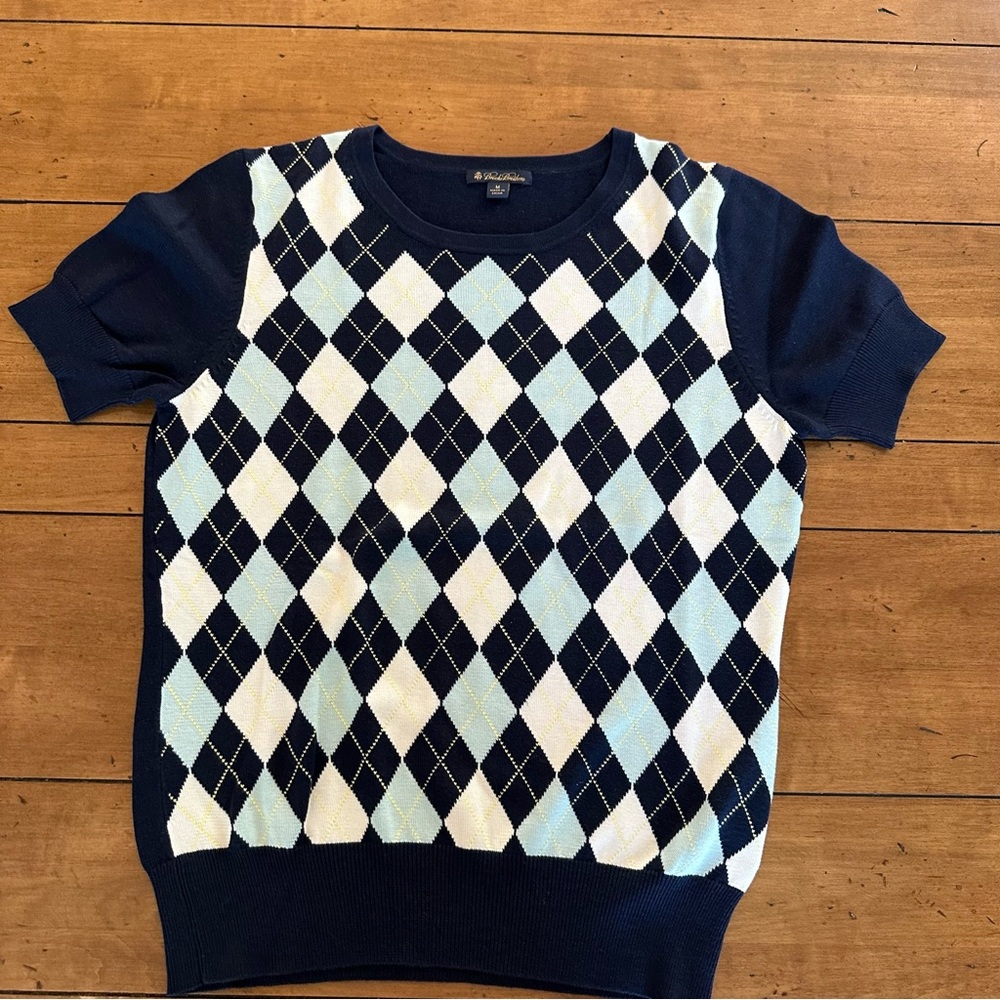 Brooks Brother's Women's Short Sleeve Argyle Sweater Size Medium